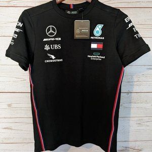 Authentic Mercedes AMG Formula One 2020 Motorsport Men's Driver T Shirt Black XS